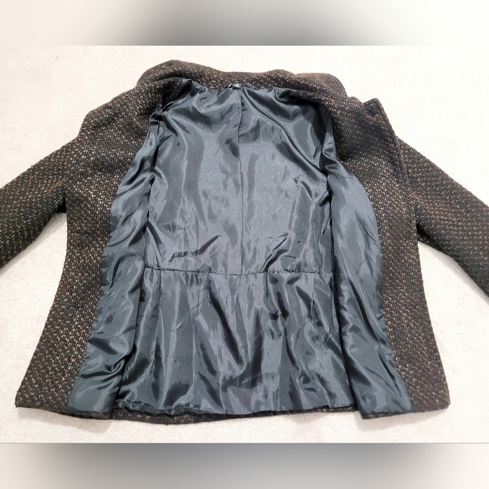 Briggs New York Women’s Brown Tweed Jacket Coat Size 14 Lined Button Front - Picture 8 of 14